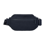 Borsa a tracolla in materiale riciclato con ampio scomparto principale color blu mare seconda vista frontale