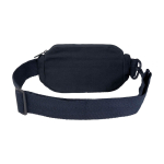Borsa a tracolla in materiale riciclato con ampio scomparto principale color blu mare seconda vista posteriore