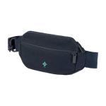 Borsa a tracolla in materiale riciclato con ampio scomparto principale color blu mare