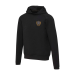 Felpa sportiva unisex elasticità integrata 350g/m2 Elevate Life color nero vista con stampa serigrafica