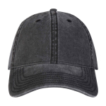 Cappellino casual effetto lavato in cotone riciclato 245 g/m2 color nero seconda vista frontale