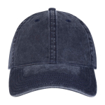 Cappellino casual effetto lavato in cotone riciclato 245 g/m2 color blu mare seconda vista frontale
