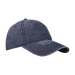 Cappellino casual effetto lavato in cotone riciclato 245 g/m2 color blu mare vista laterale