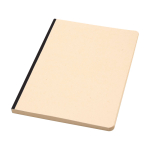 Taccuino con copertina morbida in canna da zucchero e RPET A5 a righe color nero