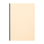 Taccuino con copertina morbida in canna da zucchero e RPET A5 a righe color blu mare seconda vista frontale