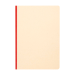 Taccuino con copertina morbida in canna da zucchero e RPET A5 a righe color rosa salmone seconda vista frontale