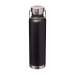 Borraccia in acciaio inox riciclato a doppia parete tappo a vite 650ml color nero