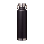 Borraccia in acciaio inox riciclato a doppia parete tappo a vite 650ml color nero seconda vista posteriore