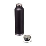 Borraccia in acciaio inox riciclato a doppia parete tappo a vite 650ml color nero seconda vista
