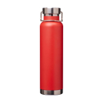 Borraccia in acciaio inox riciclato a doppia parete tappo a vite 650ml color rosso seconda vista frontale