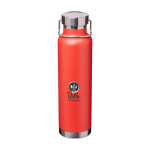 Borraccia in acciaio inox riciclato a doppia parete tappo a vite 650ml color rosso vista con stampa tampografica