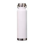 Borraccia in acciaio inox riciclato a doppia parete tappo a vite 650ml color bianco seconda vista posteriore