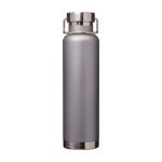 Borraccia in acciaio inox riciclato a doppia parete tappo a vite 650ml color grigio seconda vista frontale