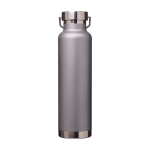 Borraccia in acciaio inox riciclato a doppia parete tappo a vite 650ml color grigio seconda vista posteriore