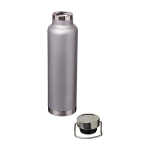 Borraccia in acciaio inox riciclato a doppia parete tappo a vite 650ml color grigio seconda vista