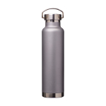 Borraccia in acciaio inox riciclato a doppia parete tappo a vite 650ml color grigio terza vista frontale