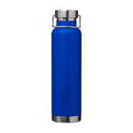 Borraccia in acciaio inox riciclato a doppia parete tappo a vite 650ml color blu reale seconda vista frontale