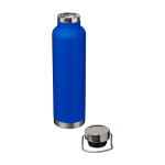 Borraccia in acciaio inox riciclato a doppia parete tappo a vite 650ml color blu reale seconda vista