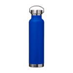 Borraccia in acciaio inox riciclato a doppia parete tappo a vite 650ml color blu reale terza vista frontale