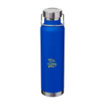 Borraccia in acciaio inox riciclato a doppia parete tappo a vite 650ml color blu reale vista con stampa tampografica
