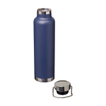 Borraccia in acciaio inox riciclato a doppia parete tappo a vite 650ml color blu mare seconda vista