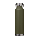 Borraccia in acciaio inox riciclato a doppia parete tappo a vite 650ml color verde scuro seconda vista posteriore