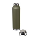 Borraccia in acciaio inox riciclato a doppia parete tappo a vite 650ml color verde scuro seconda vista