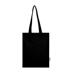 Tote bag in cotone riciclato e RPET 7L 140 g/m2 color nero seconda vista frontale