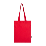 Tote bag in cotone riciclato e RPET 7L 140 g/m2 color rosso seconda vista frontale