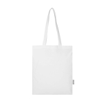 Tote bag in cotone riciclato e RPET 7L 140 g/m2 color bianco seconda vista frontale