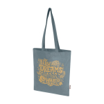 Tote bag in cotone riciclato e RPET 7L 140 g/m2 color grigio vista con stampa serigrafica