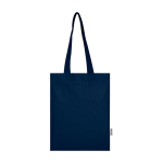 Tote bag in cotone riciclato e RPET 7L 140 g/m2 color blu mare seconda vista frontale