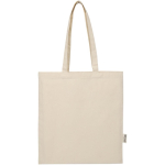 Tote bag in cotone riciclato e RPET 7L 140 g/m2 color naturale seconda vista frontale