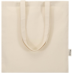 Tote bag in cotone riciclato e RPET 7L 140 g/m2 color naturale quarta vista