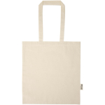 Tote bag in cotone riciclato e RPET 7L 140 g/m2 color naturale terza vista frontale