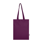 Tote bag in cotone riciclato e RPET 7L 140 g/m2 color viola seconda vista frontale