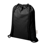 Zaino a sacca in cotone riciclato e RPET 5L 140 g/m2 color nero