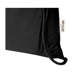 Zaino a sacca in cotone riciclato e RPET 5L 140 g/m2 color nero vista dettaglio 1