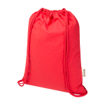 Zaino a sacca in cotone riciclato e RPET 5L 140 g/m2 color rosso