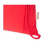 Zaino a sacca in cotone riciclato e RPET 5L 140 g/m2 color rosso vista dettaglio 1