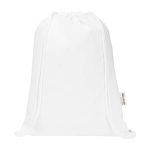 Zaino a sacca in cotone riciclato e RPET 5L 140 g/m2 color bianco seconda vista frontale