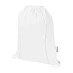Zaino a sacca in cotone riciclato e RPET 5L 140 g/m2 color bianco
