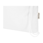 Zaino a sacca in cotone riciclato e RPET 5L 140 g/m2 color bianco vista dettaglio 1