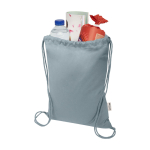 Zaino a sacca in cotone riciclato e RPET 5L 140 g/m2 color grigio seconda vista