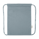 Zaino a sacca in cotone riciclato e RPET 5L 140 g/m2 color grigio terza vista frontale