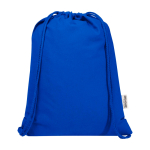 Zaino a sacca in cotone riciclato e RPET 5L 140 g/m2 color blu reale seconda vista frontale