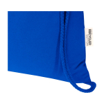 Zaino a sacca in cotone riciclato e RPET 5L 140 g/m2 color blu reale vista dettaglio 1