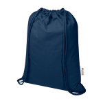 Zaino a sacca in cotone riciclato e RPET 5L 140 g/m2 color blu mare
