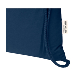 Zaino a sacca in cotone riciclato e RPET 5L 140 g/m2 color blu mare vista dettaglio 1