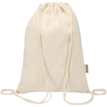 Zaino a sacca in cotone riciclato e RPET 5L 140 g/m2 seconda vista frontale